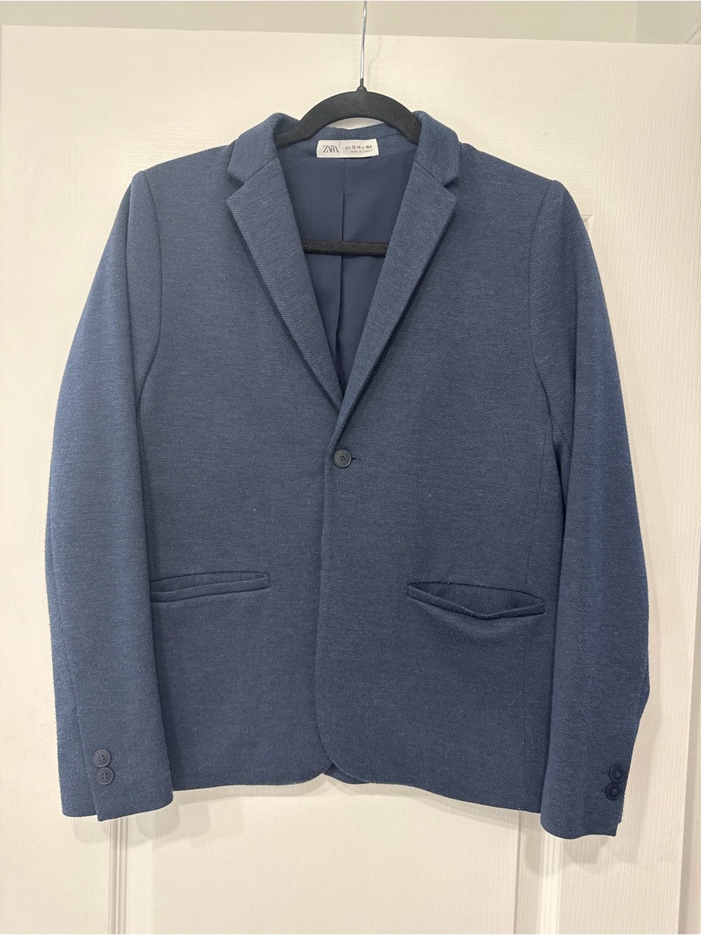 Boys Zara Navy Single-Button Blazer